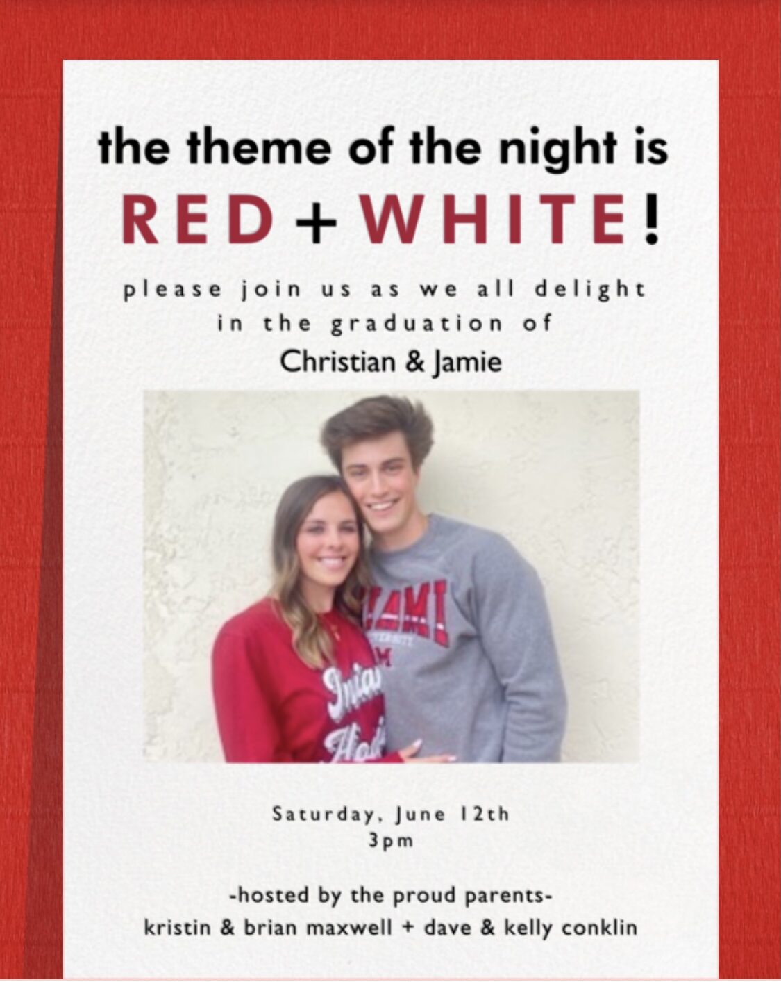 The Theme of the Night is Red with White